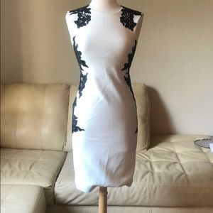 Black and White Lace Cocktail Dress